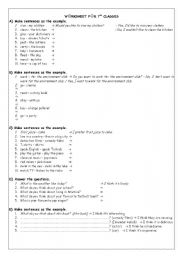 English worksheet: WORKSHEET