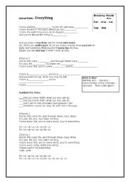 English Worksheet: Everything by Michael Buble