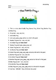 English Worksheet: The Frog Family