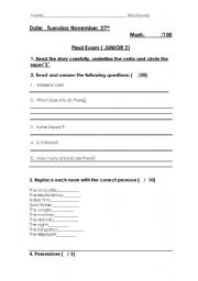 English worksheet: test