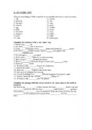 English Worksheet: COUNTABLES AND UNCOUNTABLES (A / AN / SOME / ANY)