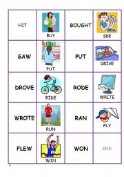 English Worksheet: DOMINO  CARDS - past simple - irregular verbs - part 2