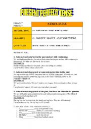 English Worksheet: present perfect tense