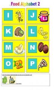 English Worksheet: Food alphabet  2
