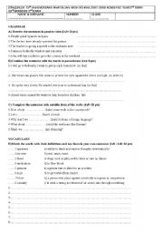 English Worksheet: SINAV