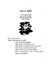 English Worksheet: Life in 2057