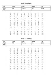 English worksheet: FIND THE WORDS