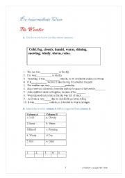 English worksheet: The Weather