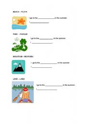 English worksheet: vOCABULARY HOLIDAYS