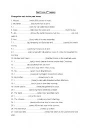 English Worksheet: past tense