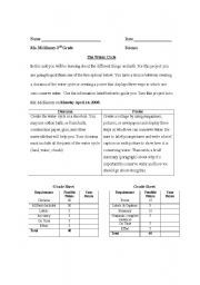 English Worksheet: Water Cycle Project
