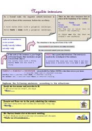 English Worksheet: NEGATIVE INVERSION