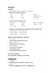 English Worksheet: Emphasis