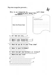 English worksheet: Magazine article to fill in 