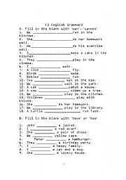 English Worksheet: Grammar for pre-school children