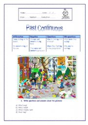 English Worksheet: Past Continuous