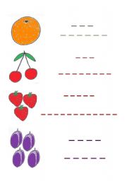 English worksheet: Numbers and fruit exercise