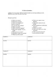 English worksheet: Id like to introduce...