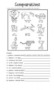 English Worksheet: Comparatives