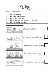 English Worksheet: Will