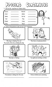 English Worksheet: Present continuous