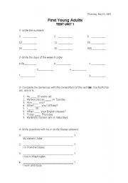 English Worksheet: TEst
