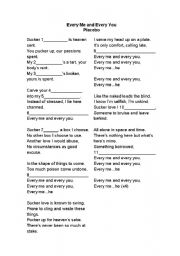 English Worksheet: Every Me and Every you