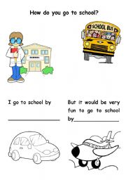 English Worksheet: How do you go to school?