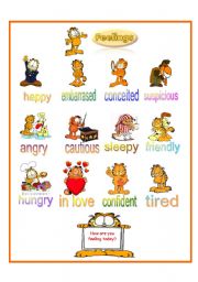 English Worksheet: Feelings according to Garfield