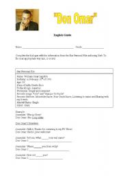 English worksheet: Don Omars interview