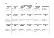 English worksheet: Prepositions Gallery Activity