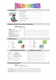 English Worksheet: ENGLISH REVISION FOR BEGINNERS