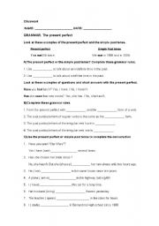 English Worksheet: Simple past Vs Present Perfect