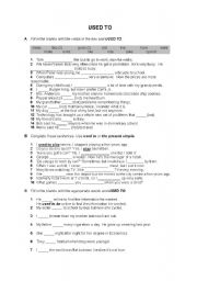 English Worksheet: Used to