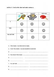 English Worksheet: Interested in