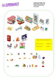 English Worksheet: IN A SUPERMARKET