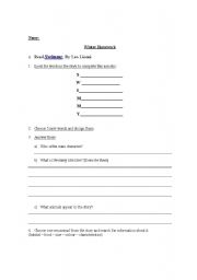 English Worksheet: Reading Comprehension
