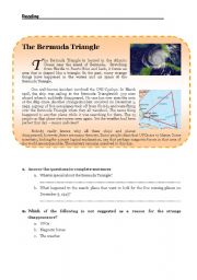 English Worksheet: reading - The Bermudas Triangle