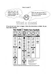 English Worksheet: WASH AND CLEAN