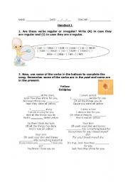 English Worksheet: Song Activity - Simple Past
