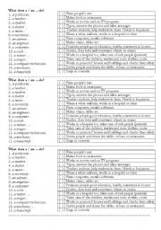 English Worksheet: Jobs and what they do