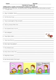 English Worksheet: Exercise to practice Simple Past