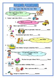 English Worksheet: Possessives