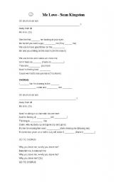 English worksheet: Me love - Sean Kingston song