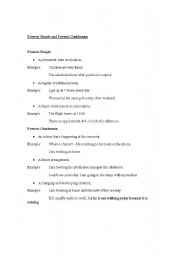 English worksheet: simple present x present continuous