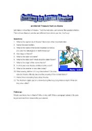 English Worksheet: Getting to know Alaska - an Internet treasure hunt