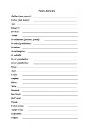 English worksheet: Family Members (vocabulary)