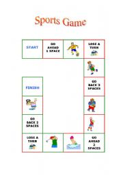 English Worksheet: Sports Board Game