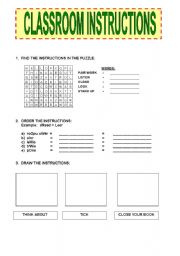 English Worksheet: CLASSROOM INSTRUCTIONS