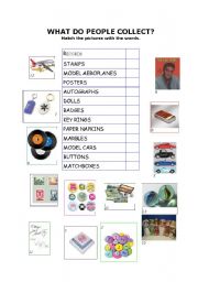 English Worksheet: Collections